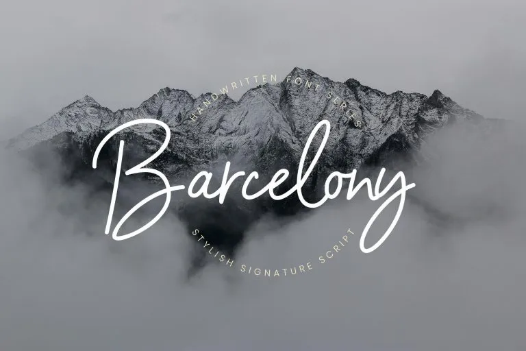 Barcelony signature font preview