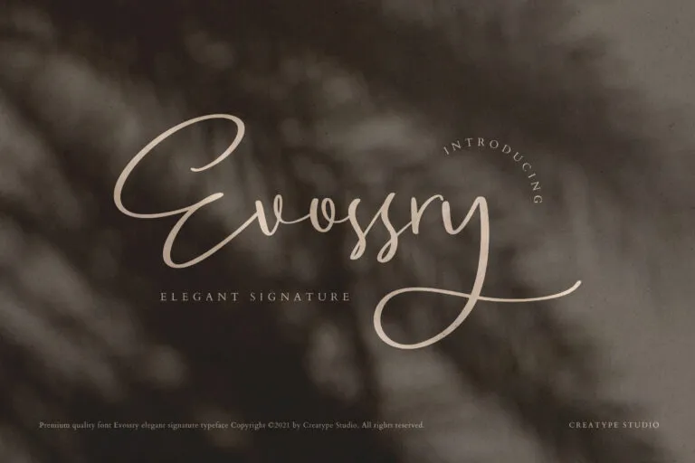 Evossry signature font preview