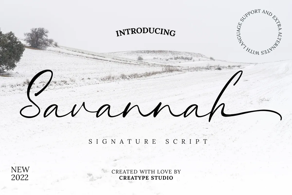 Savannah signature font preview