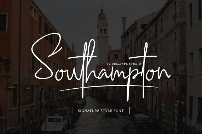 Southampton signature font preview