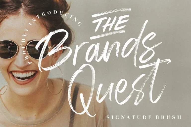 The Brands Quest signature brush font preview