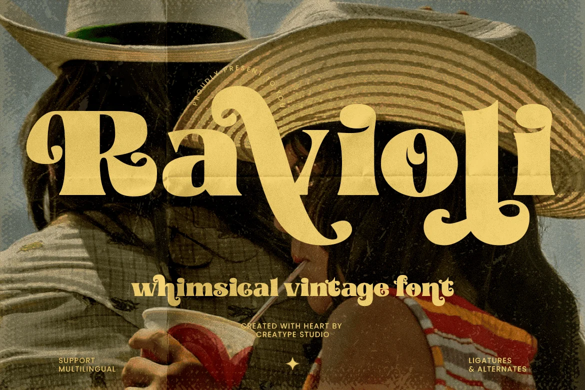 A retro poster set in Ravioli