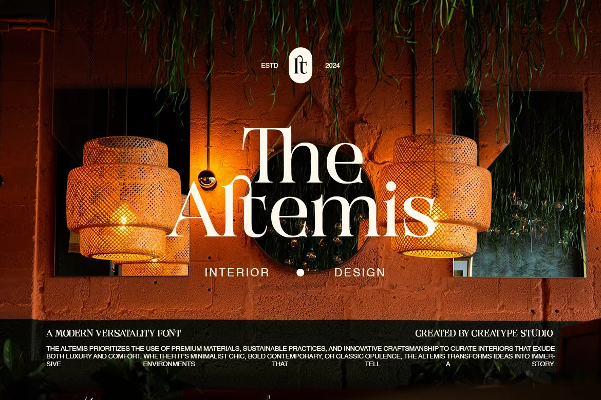 An interior photo branded with a wordmark set in Rockville